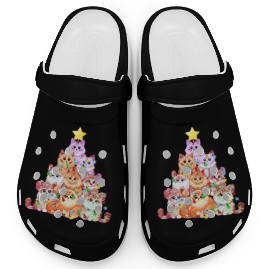 Cats tangled in Christmas Lights - Cat Christmas Clogs