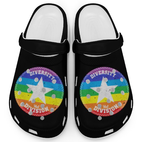 Diversity not Division Peace Love Inclusionn Human Clogs