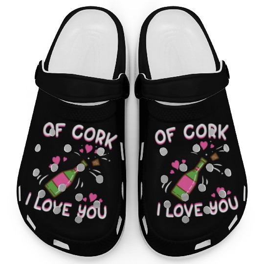 Valentine's Day Of Cork I Love You Wine Champagne Clogs