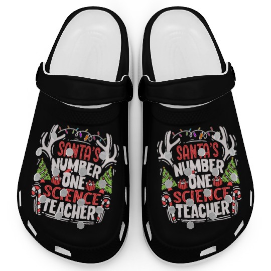 Santas Number One Science Teacher Science Educator Clogs
