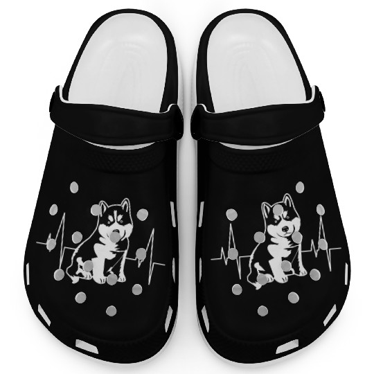 Heartbeat Siberian Husky Husky Clogs