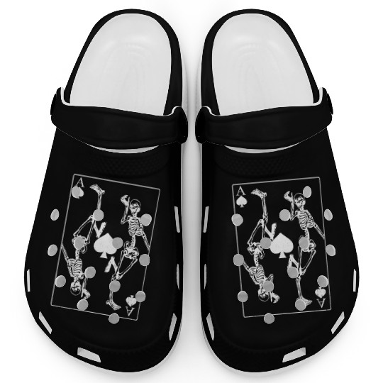 Skeletons Ace Of Spades Poker Card Gambling Clogs