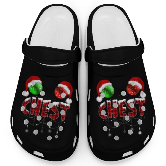 Chest Nuts Christmas Funny Matching Couple Clogs