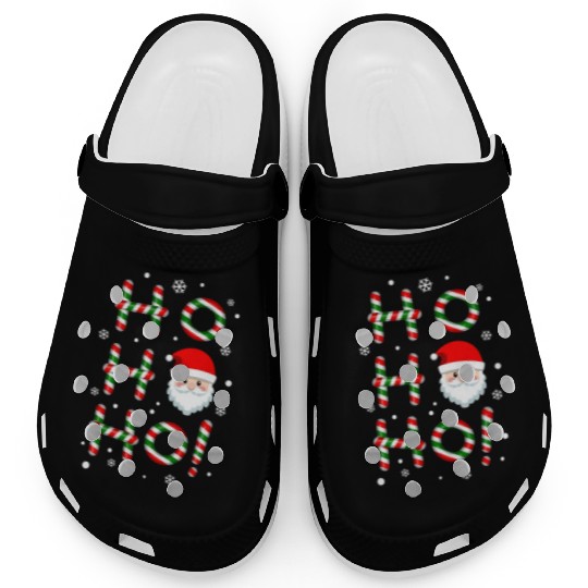 Ho Ho Ho Santa Claus Candy Cane Christmas, Xmas Clogs
