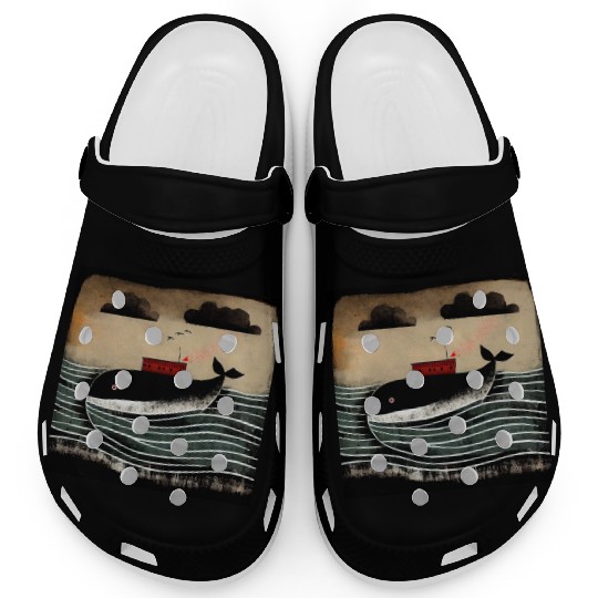 Whale and a ship Clogs