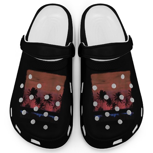 Cozumel Mexico Vacation Souvenir Beach Palm Tree Clogs