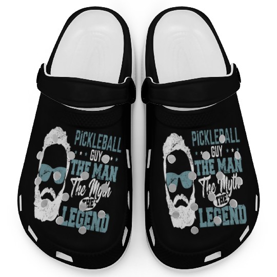 Funny Pickleball Design Guy Men Boys Pickleball Clogs