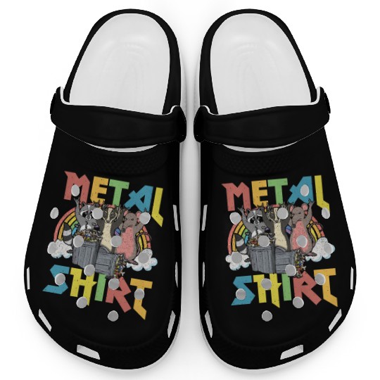 Rock Love Peace Music Heavy Trash Racoon Metal Clogs