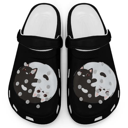 ying yang cat Clogs