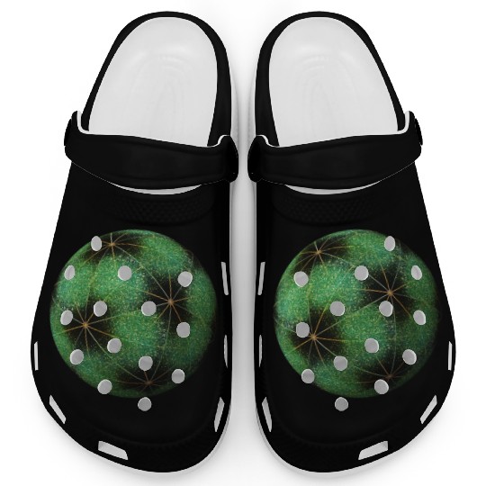 3D Geometric Sphere with Green Highlights Clogs
