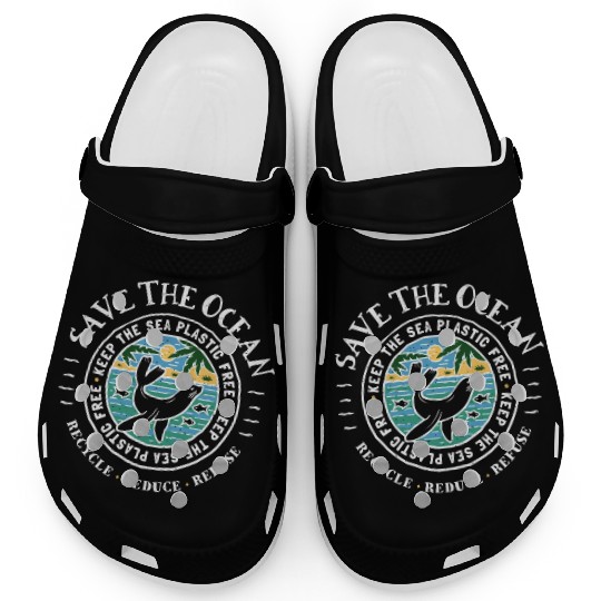 Keep The Sea Plastic Free Seal Save The Ocean Clogs