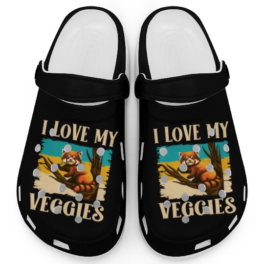 I Love My Veggies Red Panda Zookeeper Wildlife Clogs