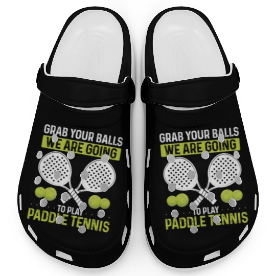 Paddle Tennis Player Match Grab your Balls Clogs