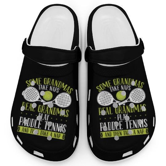 Paddle Tennis Player Match Grandmom Grandma Clogs