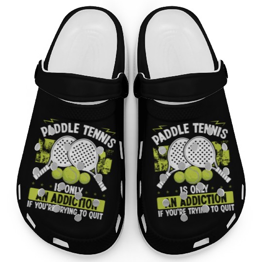 Paddle Tennis Player Match Funny Humor Balls Clogs