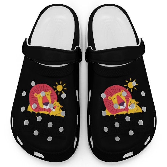 Lion lying in the African sun Clogs