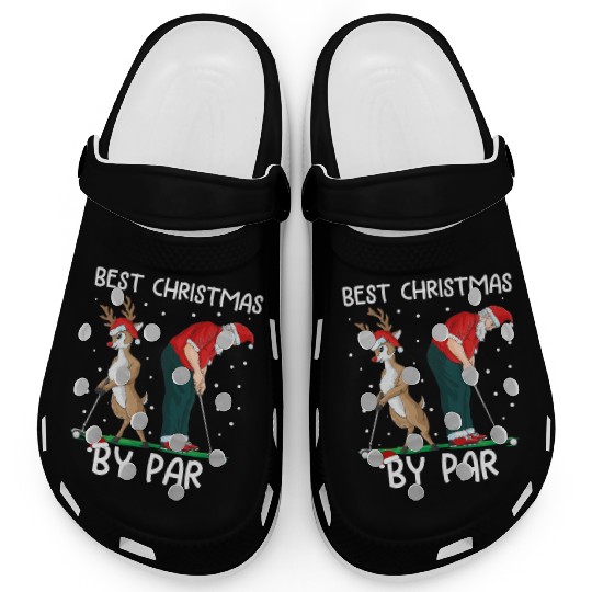 Golf Reindeer Golfer Christmas Santa Claus Golfing Clogs
