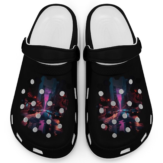 New York Vaporwave Aesthetic Retro Style Love NY Clogs