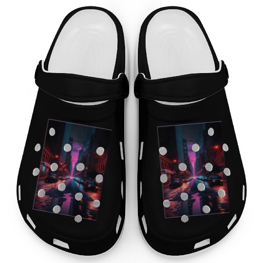 New York Vaporwave Aesthetic Retro Style Love NY Clogs