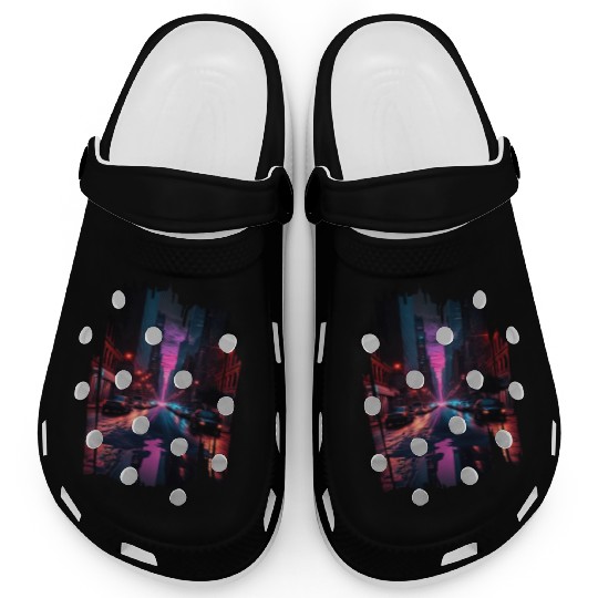 New York Vaporwave Aesthetic Retro Style Love NY Clogs