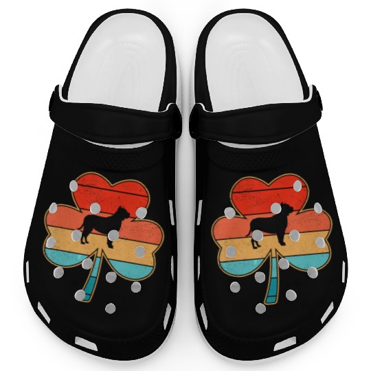 Pitbull Dog Shamrock St Patricks Day Clogs