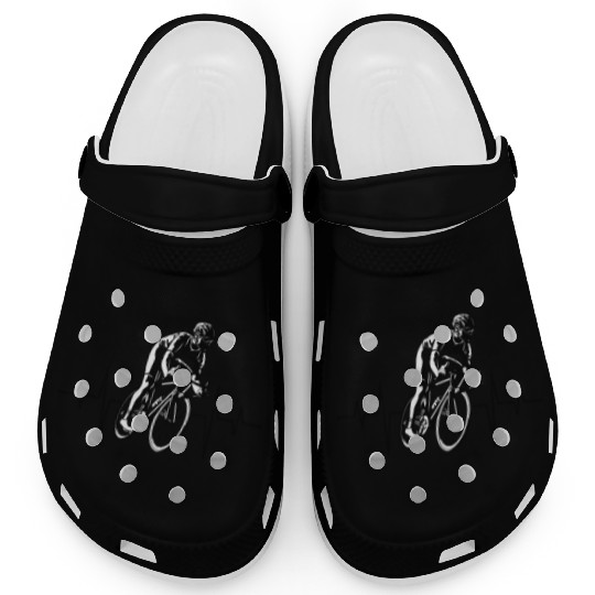 Cycling Heartbeat, Racing lover, Bicycle Line Bike Clogs