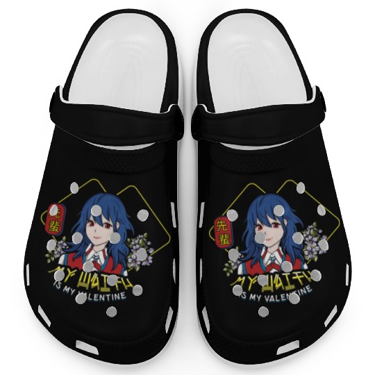 My Waifu Anime Valentines Hearts Day Valentines Clogs