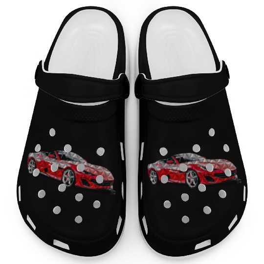 3D Car Red Clogs