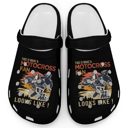 moto motocross fan looks like moto cross Clogs