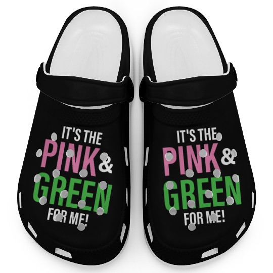 It's The Pink and Green For Me Sorority Clogs