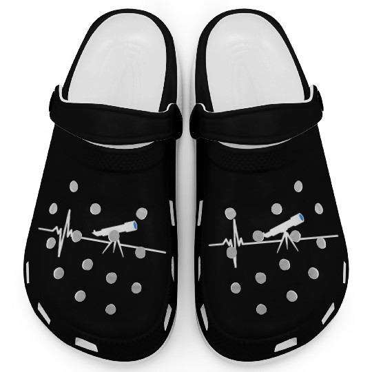 Telescope Heartbeat - Space Planets Stars Sky View Clogs