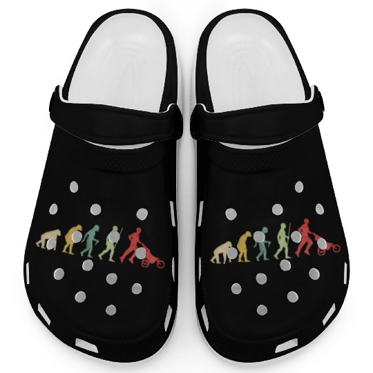 Father Running With Baby Carriage Evolution Clogs