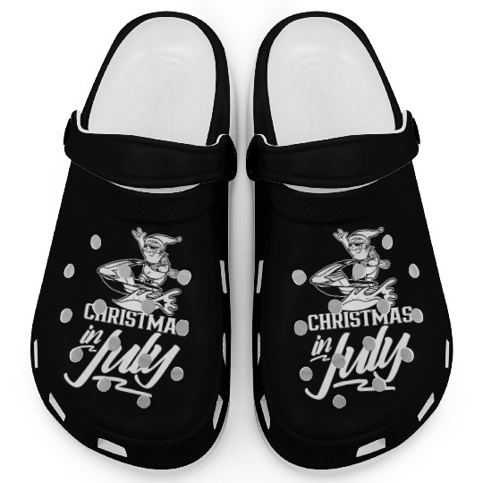 Christmas In July Humor Summer Santa Sarcastic Clogs