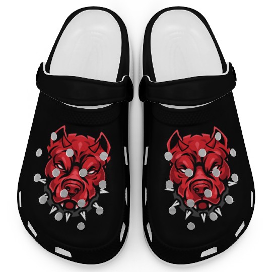 Devil pitbull dog Clogs