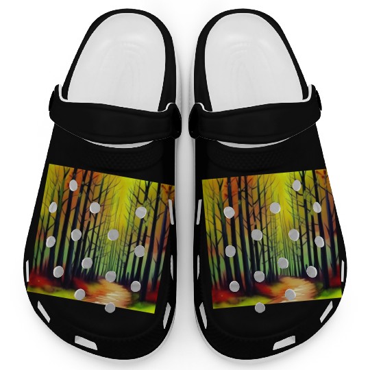 Sunset watercolor forest Clogs
