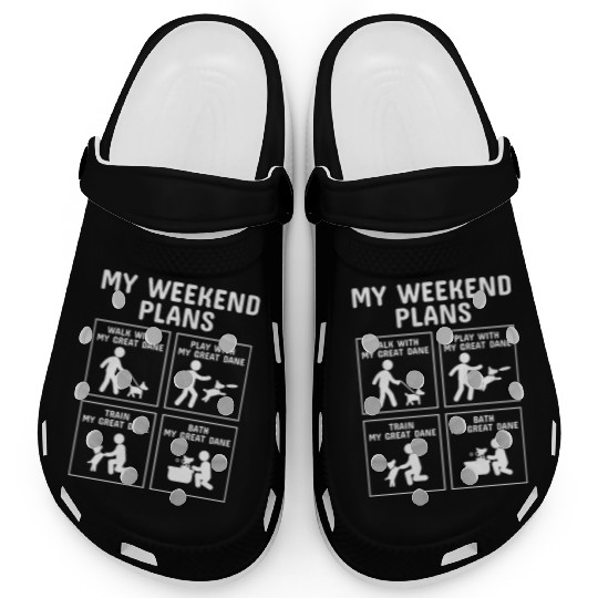 My Weekend Plans Great Dane Clogs