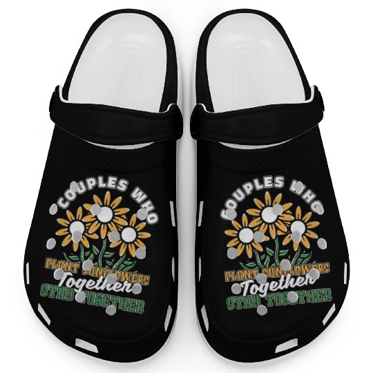 Sunflower Gardening Couple Clogs