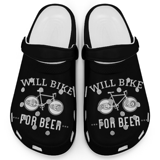 Will Bike for Beer Funny for Bike Lovers Cycling Clogs