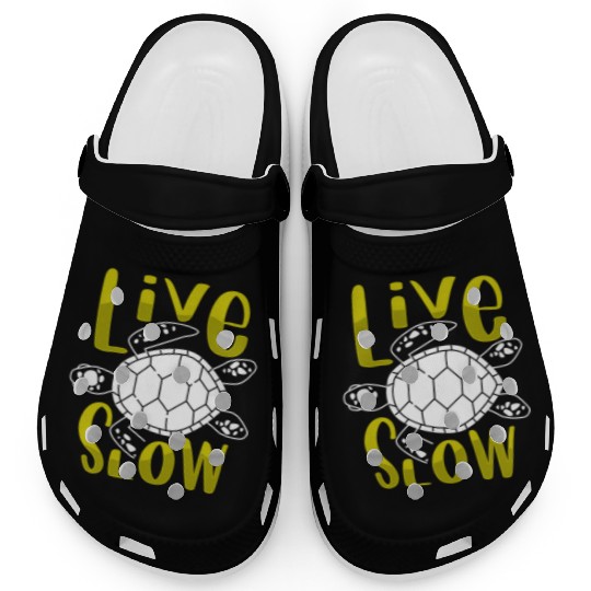 Relax and Live Slow Sea Turtle Beachy Vacation Clogs