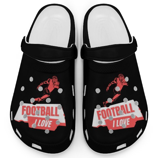 I Love Football Game Day Clogs, Football Clogs