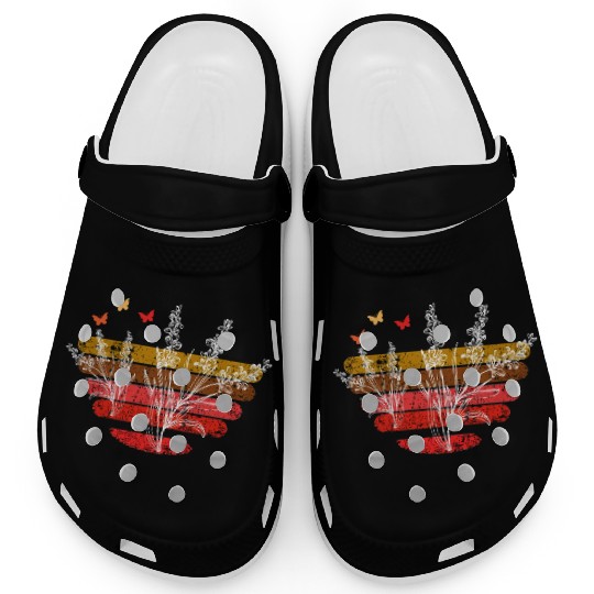 Beautiful flowers and butterflies - cool design Clogs