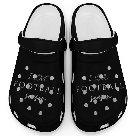 I Love Football Season Football Mom Football Clogs