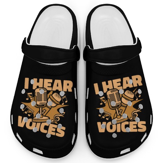 Music Teacher Microphone I Hear Voices Clogs