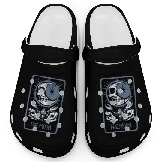 The Moon Skeleton Skull Tarot Card Clogs