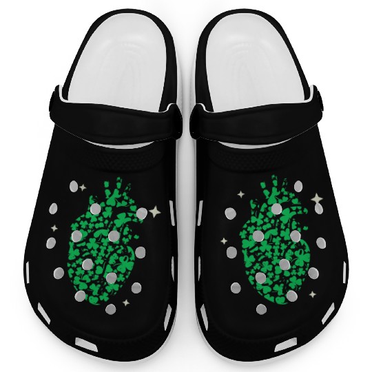 Shamrock Heart Cardiac Nurse St Patricks Day Clogs