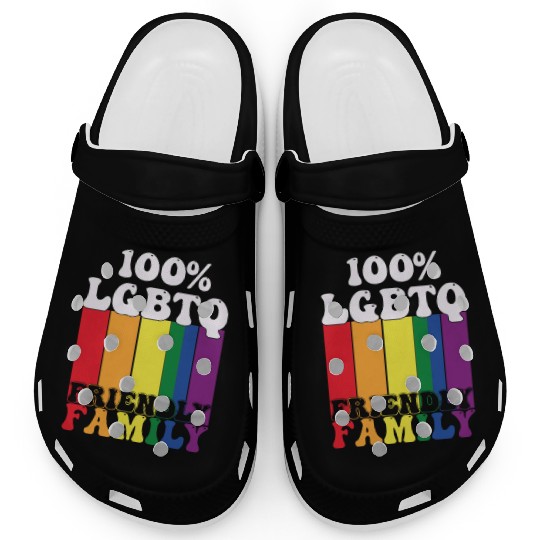 LGBTQ Friendly Family Gay Pride Month Rainbow Clogs