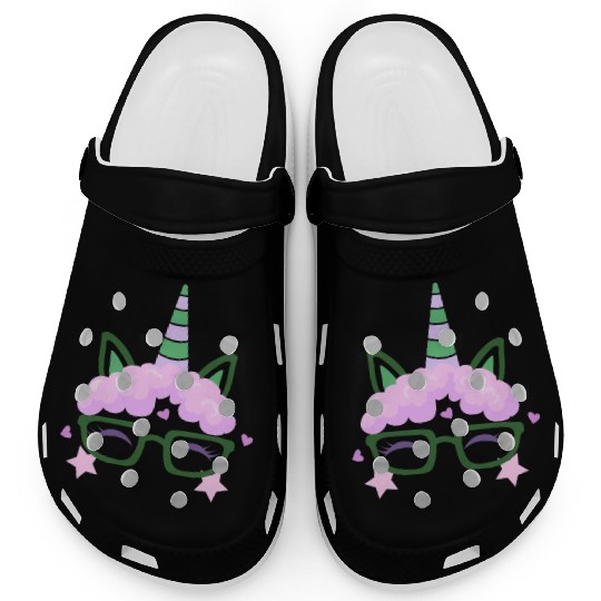 Green Shamrocks Irish Cute Unicorn Girls St Patric Clogs