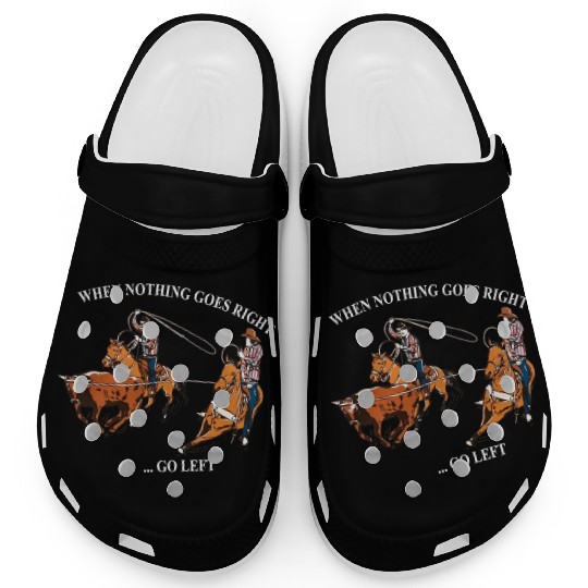 Retro Cowboy Riding When Nothing Goes Right Clogs