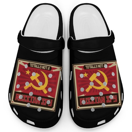 Funny Russian Spy USSR Soviet Union Russia Hammer Clogs