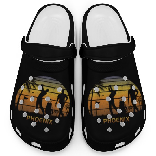 Retro Phoenix Golf Golfing Fan Golfer Gift Clogs